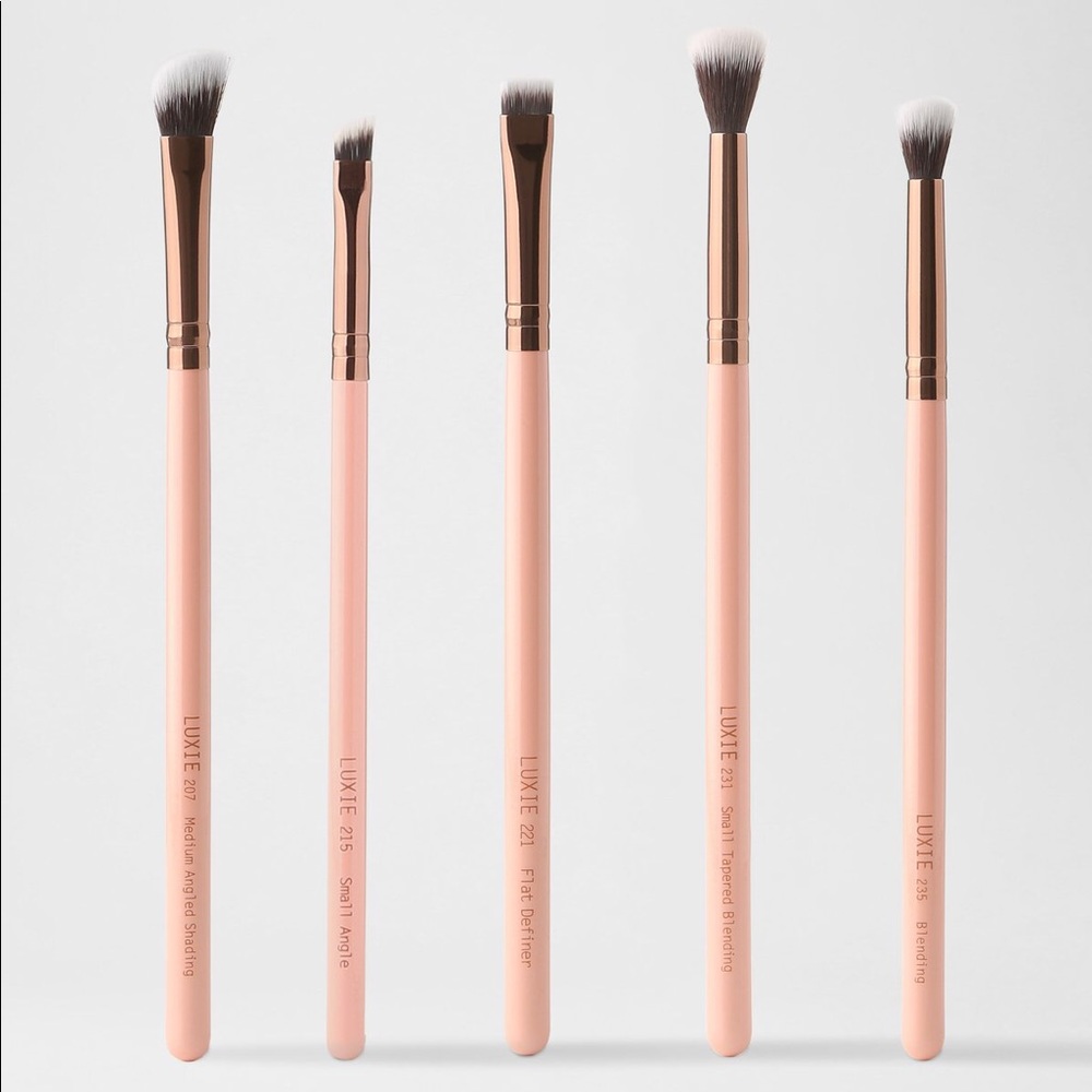 Luxie | 5pc Eye Essential Brush Set - Rose Gold
